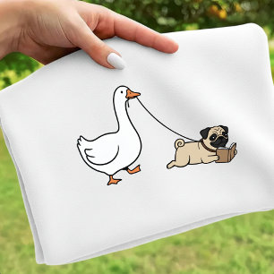 Goose and Dogs reading Tee Funny Pug Mum