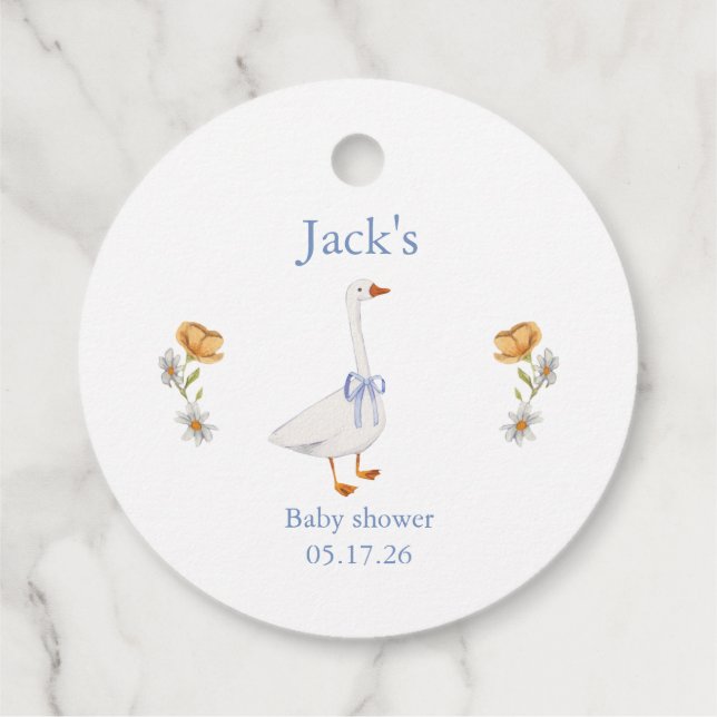 goose baby blue favour tags (Back)