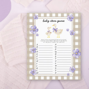 Goose Baby Item Game. Baby Shower Game