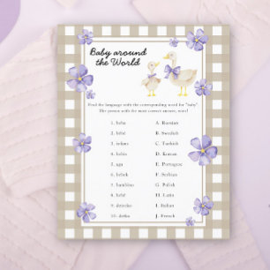 Goose baby shower - baby around the world game