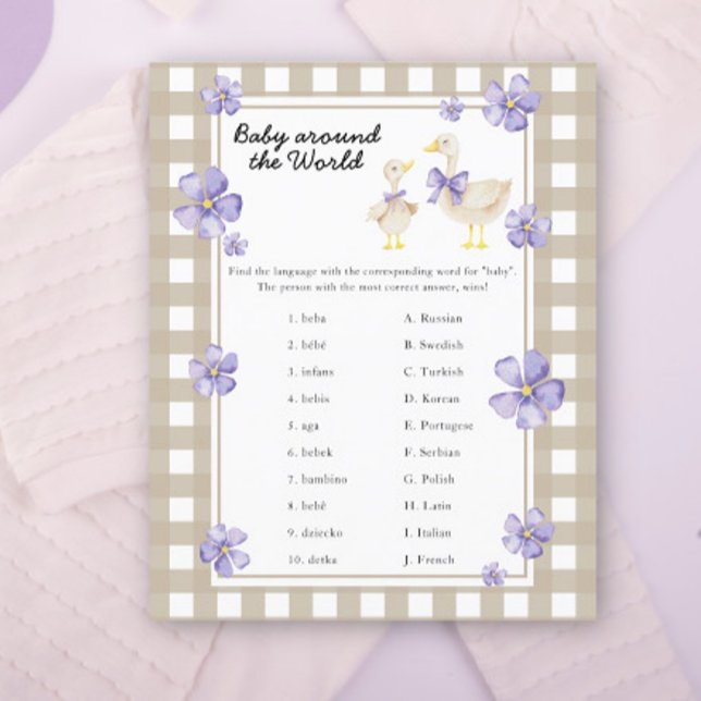 Goose baby shower - baby around the world game (Creator Uploaded)