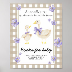 goose baby shower - books for baby poster