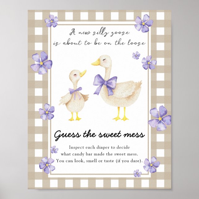 Goose baby shower - Guess the sweet mess Poster (Front)