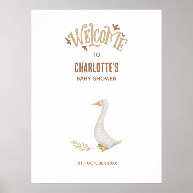 Goose Baby Shower Welcome Sign (Front)