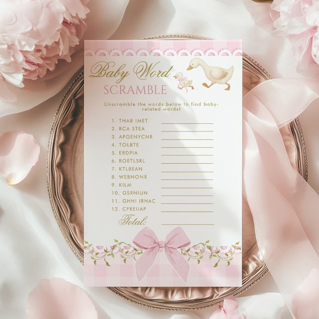 Goose Baby Word Scramble Baby shower game (Creator Uploaded)