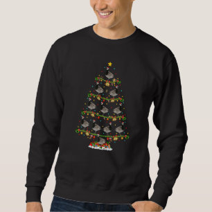 Goose Bird Light Xmas Santa Goose Christmas Tree Sweatshirt