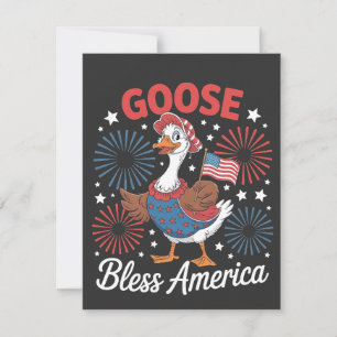 Goose Bless America Goose Bird 4th Of July Thank You Card