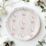 Goose Blush pink Bow Pastel Girl Birthday  Paper Plate<br><div class="desc">Goose Blush pink Bow Pastel Girl Birthday Paper Plates
Matching items are available.</div>