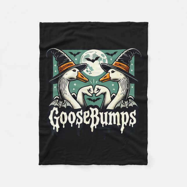 Goose Bumps Goosebumps Funny Geese Fist Bump Hallo Fleece Blanket (Front)