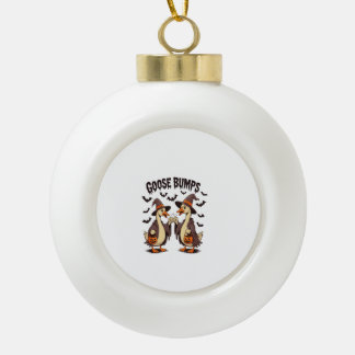 Goose Bumps Halloween Witch Fall Ceramic Ball Christmas Ornament
