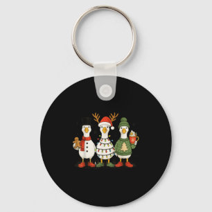 Goose Christmas Light Xmas Merry Goosmas Funny Chr Key Ring