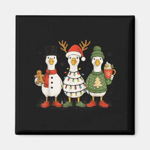Goose Christmas Light Xmas Merry Goosmas Funny Chr Magnet
