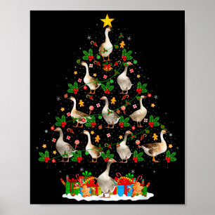 Goose Christmas Tree Lights Decor Funny Santa Hat
