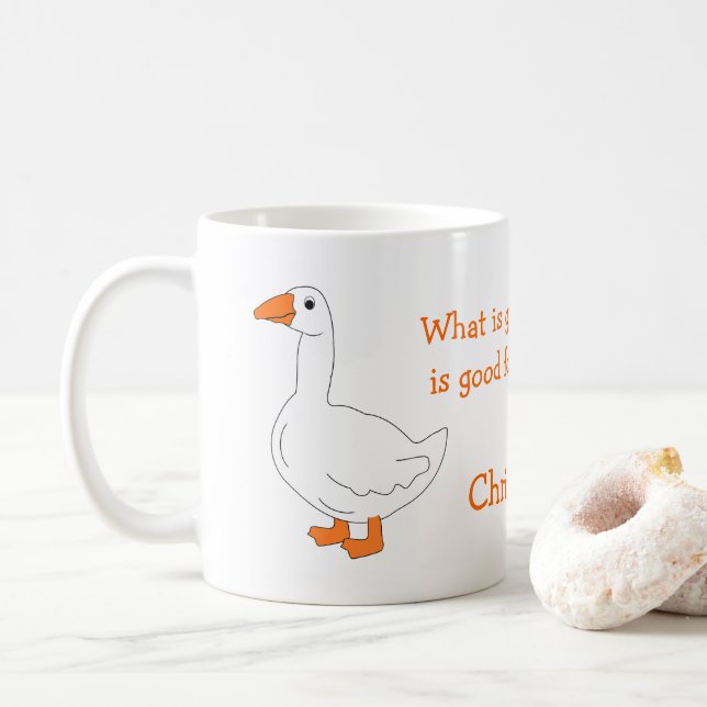 Goose Design Personalised Coffee Mug (With Donut)