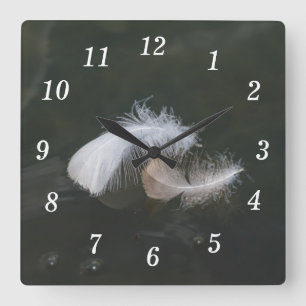 Goose Feathers Floating Wall Clock
