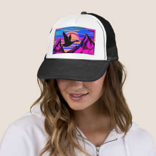 Goose Flying at Sunset Trucker Hat
