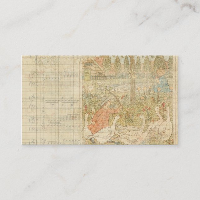 Goose Gander Vintage Background Business Card (Front)