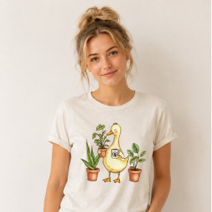 Goose  Gardening Powered by Plants & Coffee Vintag T-Shirt