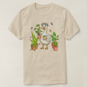 Goose Gardening Powered by Plants & Coffee Vintage T-Shirt