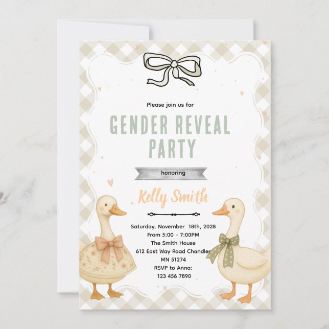 Goose Gender Reveal Invitation (Front)