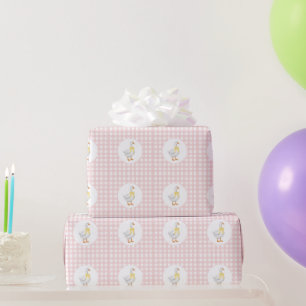 Goose Gingham Pink Gift Wrapping Paper