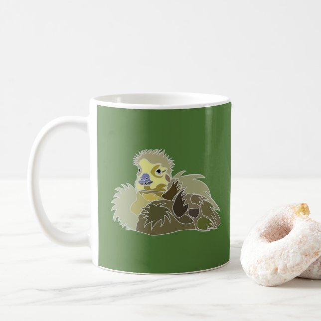 Goose Gosling Baby Goose  Coffee Mug (With Donut)