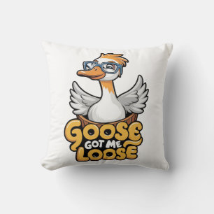 Goose Got Me Loose Tee – Funny Goose with Glasses Cushion