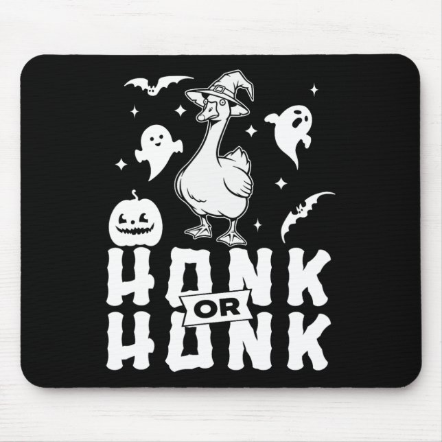 Goose Halloween Spooky Honk Or Honk Witch Design  Mouse Pad (Front)