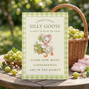 Goose How many Gooseberries Baby Shower Game card