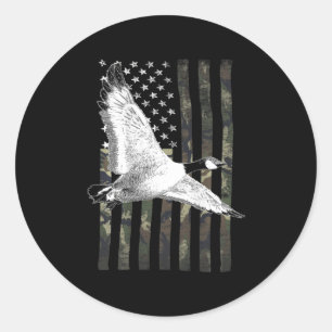 Goose Hunting Camo Flag Classic Round Sticker
