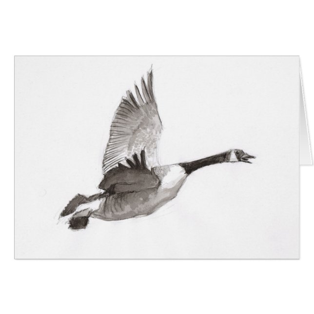 Goose in flight drawing (Front Horizontal)