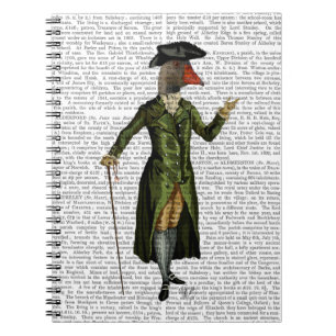 Goose in Green Regency Coat 2 Spiral Notebook