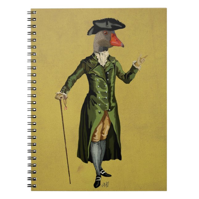 Goose in Green Regency Coat 3 Notebook (Front)