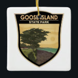 Goose Island State Park Texas Vintage Ceramic Ornament<br><div class="desc">Goose Island State Park illustration. It is a state park in the U.S. state of Texas,  located north of the city of Rockport on the coast of the Gulf of Mexico.</div>