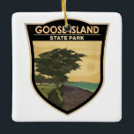 Goose Island State Park Texas Vintage Ceramic Ornament<br><div class="desc">Goose Island State Park illustration. It is a state park in the U.S. state of Texas,  located north of the city of Rockport on the coast of the Gulf of Mexico.</div>