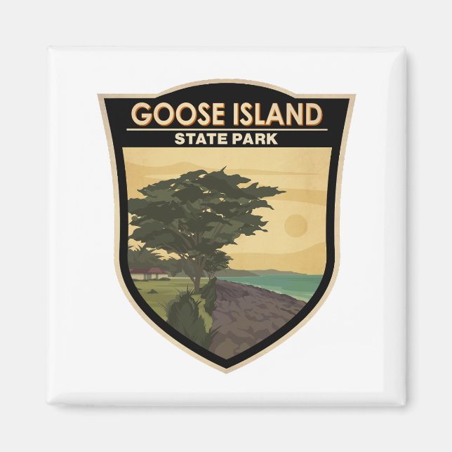 Goose Island State Park Texas Vintage Magnet (Front)