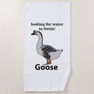 Goose Looking For Water To Swim African Goose Beach Towel