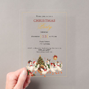 Goose Luxury Christmas Party Acrylic Invitations