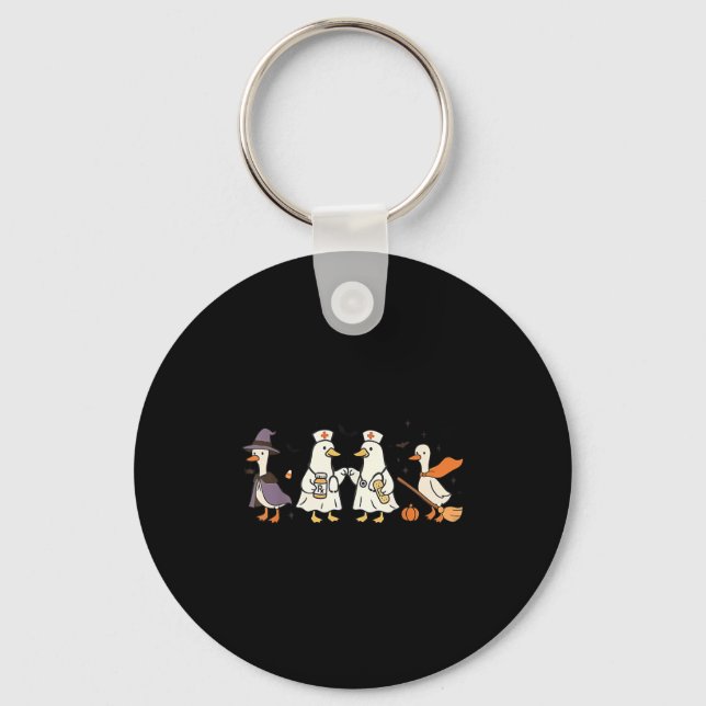 Goose Nurse Funny Silly Goose Er Nurse Funny Hallo Key Ring (Front)