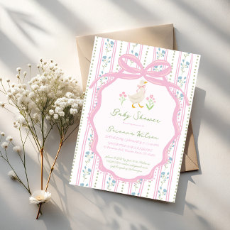 Goose nursery rhymes baby shower invitation