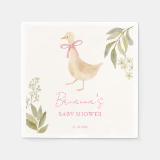 Goose nursery rhymes baby shower monogrammed napkin
