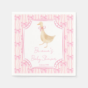 Goose nursery rhymes baby shower pink personalized napkin