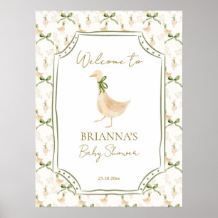 Goose nursery rhymes baby shower welcome sign