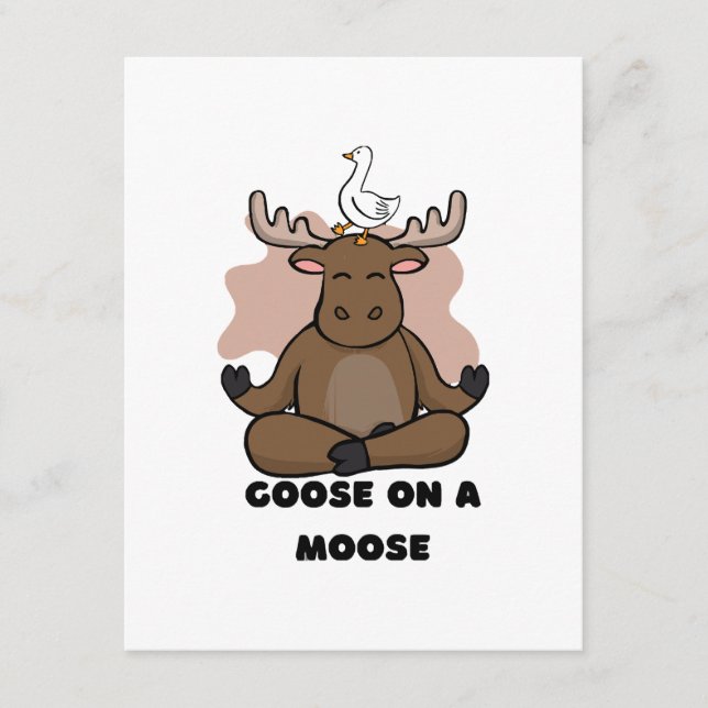 Goose on a Moose Animal Funny Enclosure Card (Front)