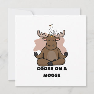 Goose on a Moose Animal Funny Invitation