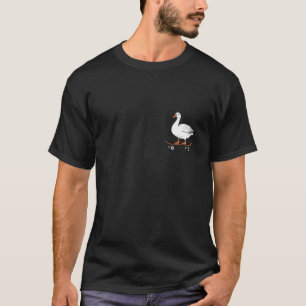 Goose On Skateboard Silly Funny Animal Goose Lover T-Shirt