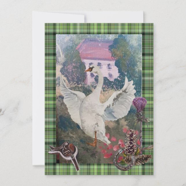 goose on the farm, or swan on the farm holiday card (Front)