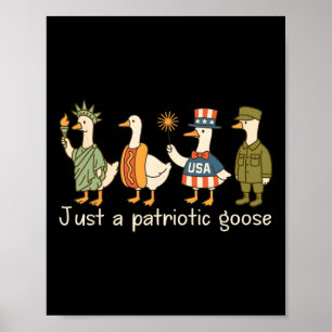 Goose Parade Of Freedom Funny 4th Of July Humour  Poster