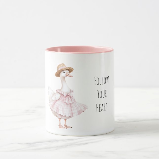 Goose Pink Dress Hat Mug (Center)