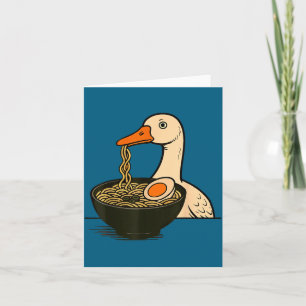 Goose Ramen Anime Kawaii Cat Eating Ramen Noodles Thank You Card